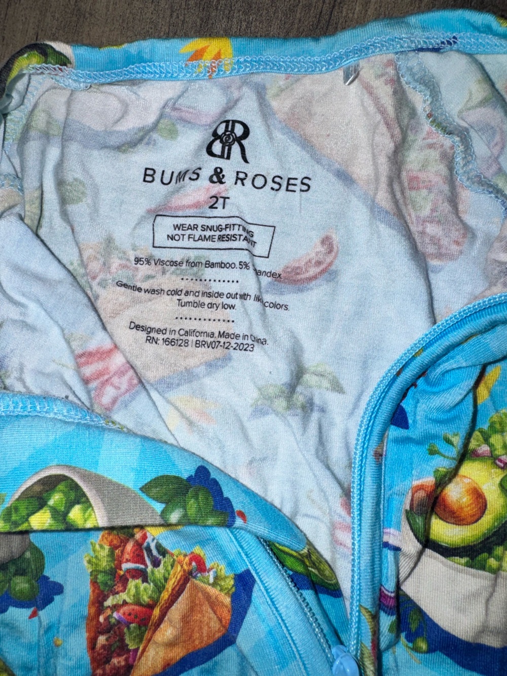 Bums & Roses Taco Fiesta Convertible Bamboo Double Zip Zippy 2T EUC - Picture 5 of 6